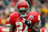 KANSAS CITY, MO - OCTOBER 11:  Running back Larry Johnson #27 of the Kansas City Chiefs walks off the field during the game against the Dallas Cowboys on October 11, 2009 at Arrowhead Stadium in Kansas City, Missouri.  (Photo by Jamie Squire/Getty Images)