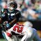 CHARLOTTE, NC - NOVEMBER 15:  Brent Grimes #20 of the Atlanta Falcons tackles Steve Smith #89 of the Carolina Panthers during their game at Bank of America Stadium on November 15, 2009 in Charlotte, North Carolina.  (Photo by Streeter Lecka/Getty Images)