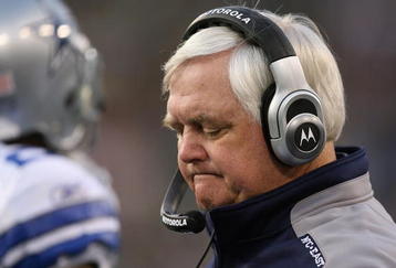 GREEN BAY, WI - NOVEMBER 15: Head coach Wade  Phillips of the Dallas Cowboys reacts as his offense comes off the field during a game against the Green Bay Packers at Lambeau Field on November 15, 2009 in Green Bay, Wisconsin. The Packers defeated the Cowboys 17-7. (Photo by Jonathan Daniel/Getty Images)