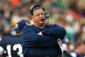 SOUTH BEND, IN - OCTOBER 03: Head coach Charlie Weis of the Notre Dame Fighting Irish watches as his team takes on the Washington Huskies on October 3, 2009 at Notre Dame Stadium in South Bend, Indiana.  Notre Dame defeated Washington 37-30 in overtime.  (Photo by Jonathan Daniel/Getty Images)