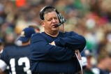 SOUTH BEND, IN - OCTOBER 03: Head coach Charlie Weis of the Notre Dame Fighting Irish watches as his team takes on the Washington Huskies on October 3, 2009 at Notre Dame Stadium in South Bend, Indiana.  Notre Dame defeated Washington 37-30 in overtime.  (Photo by Jonathan Daniel/Getty Images)