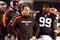 CLEVELAND - NOVEMBER 16:  Eric Mangini head coach of the Cleveland Browns watches his team against the Baltimore Ravens at Cleveland Browns Stadium on November 16, 2009 in Cleveland, Ohio.  (Photo by Matt Sullivan/Getty Images)