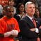 INDIANAPOLIS - MARCH 14:  Injured guard Chester Frazier of the Illinois Fighting Illini looks on next to Illinois head coach Bruce Weber against the Purdue Boilermakers during their semifinal game of the Big Ten Men's Basketball Tournament at Conseco Fieldhouse on March 14, 2009 in Indianapolis, Indiana.  (Photo by Jonathan Daniel/Getty Images)