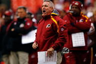 LANDOVER, MD - OCTOBER 18:  Danny Smith, Washington Redskins special teams coordinator, on the sideline during a loss to the Kansas Chiefs October 18, 2009 at FedEx Field in Landover, Maryland. The Chiefs won the game 14-6.  (Photo by Win McNamee/Getty Images)
