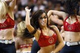 TORONTO - OCTOBER 31:  The Raptors Dance Pak perform during the game between the Philadelphia 76ers and the Toronto Raptors at the Air Canada Centre on October 31, 2007 in Toronto, Ontario, Canada.  The Raptors won 106-97.  NOTE TO USER: User expressly acknowledges and agrees that, by downloading and/or using this Photograph, user is consenting to the terms and conditions of the Getty Images License Agreement. (Photo by Dave Sandford/Getty Images)