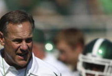EAST LANSING, MI - SEPTEMBER 05:  Michigan State Spartans head coach Mark Dantonio watches the action during the game against the Montana State Bobcats on September 5, 2009 at Spartan Stadium in East Lansing, Michigan.  (Photo by Leon Halip/Getty Images)