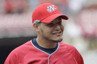 ST. LOUIS, MO - JULY 14:  National League All-Star Yadier Molina of the St. Louis Cardinals looks on prior to the start of the 2009 MLB All-Star Game at Busch Stadium on July 14, 2009 in St Louis, Missouri. (Photo by: Jamie Squire/Getty Images)
