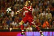 LIVERPOOL, ENGLAND - AUGUST 19:  Andriy Voronin of Liverpool in action during the Barclays Premier League match between Liverpool and Stoke City at Anfield on August 19, 2009 in Liverpool, England.  (Photo by Clive Brunskill/Getty Images)