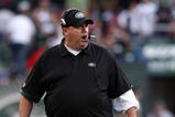 EAST RUTHERFORD, NJ - NOVEMBER 15:  Head coach Rex Ryan of the New York Jets shouts from the sidelines against the Jacksonville Jaguars on November 15, 2009 at Giants Stadium in East Rutherford, New Jersey. Jacksonville defeated the Jets 24-22.  (Photo by Jim McIsaac/Getty Images)