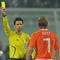 PESCARA, ITALY - NOVEMBER 14:  The refree Claudio Circhetta shows the yellow card to Dirk Kuyt of Holland  during the International Friendly Match between Italy and Holland at Adriatico Stadium on November 14, 2009 in Pescara, Italy.  (Photo by Giuseppe Bellini/Getty Images)