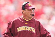 COLUMBUS, OH - SEPTEMBER 27: Minnesota Golden Gophers head coach Tim Brewster watches his team in action against the Ohio State Buckeyes on September 27, 2008 at Ohio Stadium in Columbus, Ohio. (Photo by Jamie Sabau/Getty Images)
