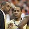 ATLANTA - MARCH 12:  Head coach Paul Hewitt of the Georgia Tech Yellow Jackets coaches Maurice Miller #3 and Lewis Clinch #0 against the Clemson Tigers during day one of the 2009 ACC Men's Basketball Tournament on March 12, 2009 at the Georgia Dome in Atlanta, Georgia.  (Photo by Kevin C. Cox/Getty Images)
