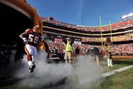 LANDOVER, MD - NOVEMBER 15:  London Fletcher #59 of the Washington Redskins is introduced before the game against the Denver Broncos at FedExField on November 15, 2009 in Landover, Maryland. The Redskins won 27-17. (Photo by Larry French/Getty Images)