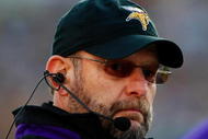 GREEN BAY, WI - NOVEMBER 01:  Head coach Brad Childress of the Minnesota Vikings is seen on the sidelines during the first quarter of the game against the Green Bay Packers at Lambeau Field on November 1, 2009 in Green Bay, Wisconsin. (Photo by Scott Boehm/Getty Images)