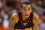 PHOENIX - OCTOBER 30:  Monta Ellis #8 of the Golden State Warriors during the NBA game against the Phoenix Suns at US Airways Center on October 30, 2009 in Phoenix, Arizona. The Suns defeated the Warriors 123-101.  NOTE TO USER: User expressly acknowledges and agrees that, by downloading and or using this photograph, User is consenting to the terms and conditions of the Getty Images License Agreement.  (Photo by Christian Petersen/Getty Images)