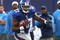 EAST RUTHERFORD, NJ - NOVEMBER 8:  Brandon Jacobs #27 of the New York Giants runs the ball against the San Diego Chargers at Giants Stadium on November 8, 2009 in East Rutherford, New Jersey. The Chargers defeated the Giants 21-20.  (Photo by Nick Laham/Getty Images)