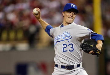 ST. LOUIS, MO - JULY 14:  American League All-Star Zack Greinke of the Kansas City Royals pitches during the 2009 MLB All-Star Game at Busch Stadium on July 14, 2009 in St Louis, Missouri. (Photo by Jamie Squire/Getty Images)