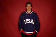 CHICAGO - SEPTEMBER 10: Ice Hockey player Zach Parise poses for a portrait during the 2010 U.S. Olympic Team Media Summit at the Palmer House Hilton on September 10, 2009 in Chicago, Illinois. (Photo by Jamie Squire/Getty Images)