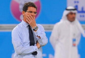 DOHA, QATAR - NOVEMBER 14:  England manager Fabio Capello looks on from the technical area during the International Friendly match between Brazil and England at the Khalifa Stadium on November 14, 2009 in Doha, Qatar.  (Photo by Michael Regan/Getty Images)
