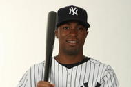 TAMPA, FL - FEBRUARY 19:  Austin Jackson #82 of the New York Yankees poses during Photo Day on February 19, 2009 at Legends Field in Tampa, Florida. (Photo by Nick Laham/Getty Images)