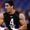 INDIANAPOLIS, IN - FEBRUARY 21:  Tight end James Casey of Rice runs with the football during the NFL Scouting Combine presented by Under Armour at Lucas Oil Stadium on February 21, 2009 in Indianapolis, Indiana. (Photo by Scott Boehm/Getty Images)