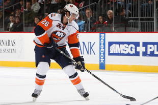NEWARK, NJ - NOVEMBER 06: Matt Moulson #26 of the New York Islanders skates against the New Jersey Devils during their NHL game at the Prudential Center on November 6, 2009 in Newark, New Jersey. (Photo by Jim McIsaac/Getty Images)