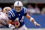 INDIANAPOLIS - NOVEMBER 01:  Dallas Clark #44 of the Indianapolis Colts runs with the ball during the NFL game against the San Francisco 49ers at Lucas Oil Stadium on November 1, 2009 in Indianapolis, Indiana.  (Photo by Andy Lyons/Getty Images)