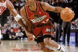 9 Dec 2000:  Joe Smith #32 of the Detroit Pistons dribbles the ball to the basket during a game against the Portland Trail Blazers at The Rose Garden in Portland, Oregon. The Trailblazers defeated the Pistons 114-83.   NOTE TO USER: It is expressly understood that the only rights Allsport are offering to license in this Photograph are one-time, non-exclusive editorial rights. No advertising or commercial uses of any kind may be made of Allsport photos. User acknowledges that it is aware that Allsport is an editorial sports agency and that NO RELEASES OF ANY TYPE ARE OBTAINED from the subjects contained in the photographs.Mandatory Credit: Jed Jacobsohn  /Allsport