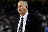 DETROIT - APRIL 04:  Head coach Jim Calhoun of the Connecticut Huskies reacts from the sideline while taking on the Michigan State Spartans during the National Semifinal game of the NCAA Division I Men's Basketball Championship at Ford Field on April 4, 2009 in Detroit, Michigan.  (Photo by Andy Lyons/Getty Images)
