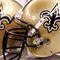 NEW ORLEANS - NOVEMBER 08:  Helmets of the New Orleans Saints at Louisiana Superdome on November 8, 2009 in New Orleans, Louisiana.  (Photo by Ronald Martinez/Getty Images)