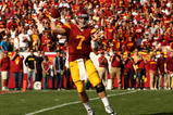 LOS ANGELES, CA - NOVEMBER 14:  Quarterback Matt Barkley #7 of the USC Trojans throws a pass against the Stanford Cardinal on November 14, 2009 at the Los Angeles Coliseum in Los Angeles, California.  Stanford won 55-21.  (Photo by Stephen Dunn/Getty Images)