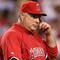 ANAHEIM, CA - OCTOBER 22: Manager Mike Scioscia of the Los Angeles Angels of Anaheim walks out to the mound during the seventh inning in Game Five of the ALCS against the New York Yankees during the 2009 MLB Playoffs at Angel Stadium on October 22, 2009 in Anaheim, California. (Photo by Stephen Dunn/Getty Images)