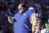 LAWRENCE, KS - NOVEMBER 18:  Mark Mangino  of the Kansas Jayhawks stands on the field during the game against the Kansas State Wildcats on November 18, 2006 at Memorial Stadium in Lawrence, Kansas.  Kansas won 39-20.  (Photo by Brian Bahr/Getty Images)