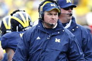 ANN ARBOR, MI - OCTOBER 24: Head Coach Rich Rodriguez of the Michigan Wolverines looks on while playing the Penn State Nittany Lions on October 24, 2009 at Michigan Stadium in Ann Arbor, Michigan. Penn State won the game 35-10. (Photo by Gregory Shamus/Getty Images)