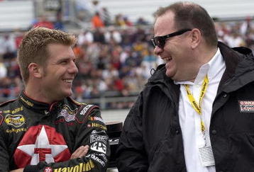 LONG POND, PA - JUNE 13:  Jamie McMurray, driver of the #42 Ganassi Racing Dodge with team owner Chip Ganassi, prior to the start of the Nextel Cup Pocono 500 on June 13, 2004 at Pocono Raceway in Long Pond, Pennsylvania.  (Photo By Rusty Jarrett/Getty Images)