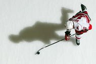 UNIONDALE, NY - FEBRUARY 19:  Brandon Sutter #16 of the Carolina Hurricanes warms up before playing against the New York Islanders on February 19, 2009 at Nassau Coliseum in Uniondale, New York.  (Photo by Jim McIsaac/Getty Images)