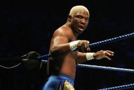 SYDNEY, AUSTRALIA - JUNE 15:  Shelton Benjamin looks on from the corner during WWE Smackdown at Acer Arena on June 15, 2008 in Sydney, Australia.  (Photo by Gaye Gerard/Getty Images)