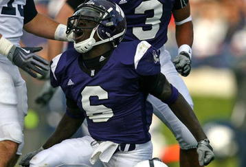 EVANSTON, IL - OCTOBER 31: Gerald Hodges #6 of the Northwestern Wildcats celebrates tackling Lee Coleman #2 of the Penn State Nittany Lions at Ryan Field on October 31, 2009 in Evanston, Illinois. Penn State defeated Northwestern 34-13. (Photo by Jonathan Daniel/Getty Images)