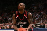 NEW YORK - MARCH 12: Deonta Vaughn #5 of the Cincinnati Bearcats attempts to take a shot against the Pittsburgh Panthers during the 2008 Big East Men's Basketball Championship at Madison Square Garden on March 12, 2008 in New York City.  (Photo by Jim McIsaac/Getty Images)