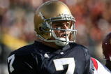 SOUTH BEND, IN - OCTOBER 17: Jimmy Clausen #7 of the Notre Dame Fighting Irish walks off of the field during a game against the USC Trojans at Notre Dame Stadium on October 17, 2009 in South Bend, Indiana. USC defeated Notre Dame 34-27. (Photo by Jonathan Daniel/Getty Images)