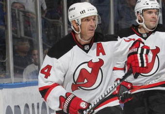 UNIONDALE, NY - SEPTEMBER 23:  Brendan Shanahan #14 of the New Jersey Devils skates against the New York Islanders during preseason action at the Nassau Veterans Memorial Coliseum on September 23, 2009 in Uniondale, New York.  (Photo by Bruce Bennett/Getty Images)
