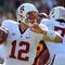 LOS ANGELES, CA - NOVEMBER 14:  Andrew Luck #12 of the Stanford Cardinal scrambles in the pocket against the USC Trojans during the first half at the Los Angeles Memorial Coliseum on November 14, 2009 in Los Angeles, California.  (Photo by Harry How/Getty Images)