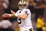 NEW ORLEANS - OCTOBER 04:  Drew Brees #9 of the New Orleans Saints looks to pass the ball during the game against the New York Jets at the Louisana Superdome on October 4, 2009 in New Orleans, Louisiana.  (Photo by Chris Graythen/Getty Images)