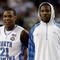 DETROIT - APRIL 06:  Deon Thompson #21 and Ed Davis #32 of the North Carolina Tar Heels look on from the bench late in the second half before the Tar Heels 89-72 win against the Michigan State Spartans during the 2009 NCAA Division I Men's Basketball National Championship game at Ford Field on April 6, 2009 in Detroit, Michigan. Ginyard used a medical red-shirt this season after injury.  (Photo by Andy Lyons/Getty Images)