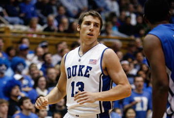 DURHAM, NC - DECEMBER 17:  Olek Czyz #13 of the Duke Blue Devils runs upcourt during the game against the North Carolina Asheville Bulldogs on December 17, 2008 at Cameron Indoor Stadium in Durham, North Carolina. (Photo by Kevin C. Cox/Getty Images)