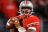 COLUMBUS, OH - NOVEMBER 14:  Quarterback Terrelle Pryor #2 of the Ohio State Buckeyes prepares to pass against the Iowa Hawkeyes at Ohio Stadium on November 14, 2009 in Columbus, Ohio.  (Photo by Jamie Sabau/Getty Images)