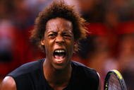 PARIS - NOVEMBER 14:  Gael Monfils of France celebrates a break point during his semi final match against Radek Stepanek of Czech Republic at the ATP Masters Series at the Palais Omnisports De Paris-Bercy on November 14, 2009 in Paris, France.  (Photo by Clive Rose/Getty Images)