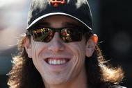 SAN FRANCISCO - SEPTEMBER 09: Tim Lincecum #55 of the San Francisco Giants looks on against the San Diego Padres during a Major League Baseball game at AT&T Park on September 9, 2009 in San Francisco, California.  (Photo by Jed Jacobsohn/Getty Images)