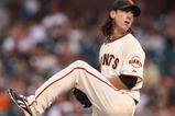 SAN FRANCISCO - AUGUST 28:  Tim Lincecum #55 of the San Francisco Giants pitches against the Colorado Rockies during a Major League Baseball game at AT&T Park on August 28, 2009 in San Francisco, California.  (Photo by Jed Jacobsohn/Getty Images)