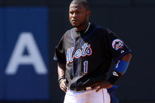 NEW YORK - MAY 13:  Luis Castillo #1 of the New York Mets looks on against the Atlanta Braves on May 13, 2009 at Citi Field in the Flushing neighborhood of the Queens borough of New York City. The Braves defeated the Mets 8-7 in twelve innings.  (Photo by Jim McIsaac/Getty Images)